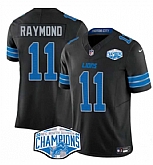 Men's Detroit Lions #11 Kalif Raymond Black 2024 NFC North Champions F.U.S.E. Vapor Limited Stitched Jersey,baseball caps,new era cap wholesale,wholesale hats